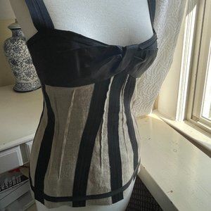 Dolce & Gabbana Beige & Black Corset Top